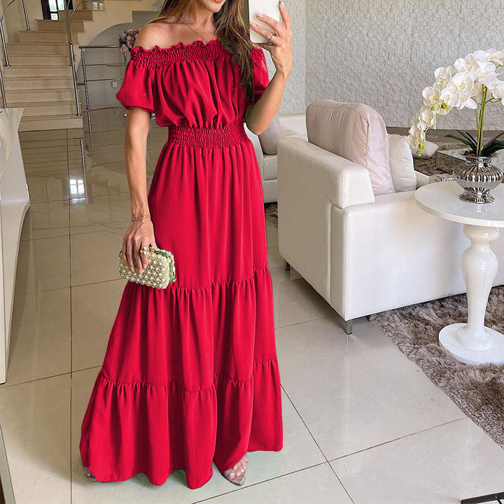 Off-Shoulder Chic Ruffle Maxi Dress