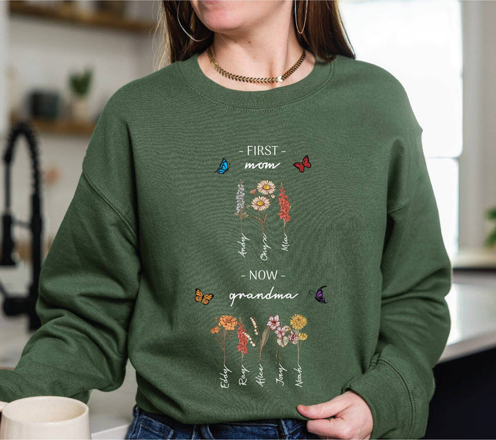 Sweat-shirt pour femmes avec imprimé floral et lettrage inspirant Chic & Stil