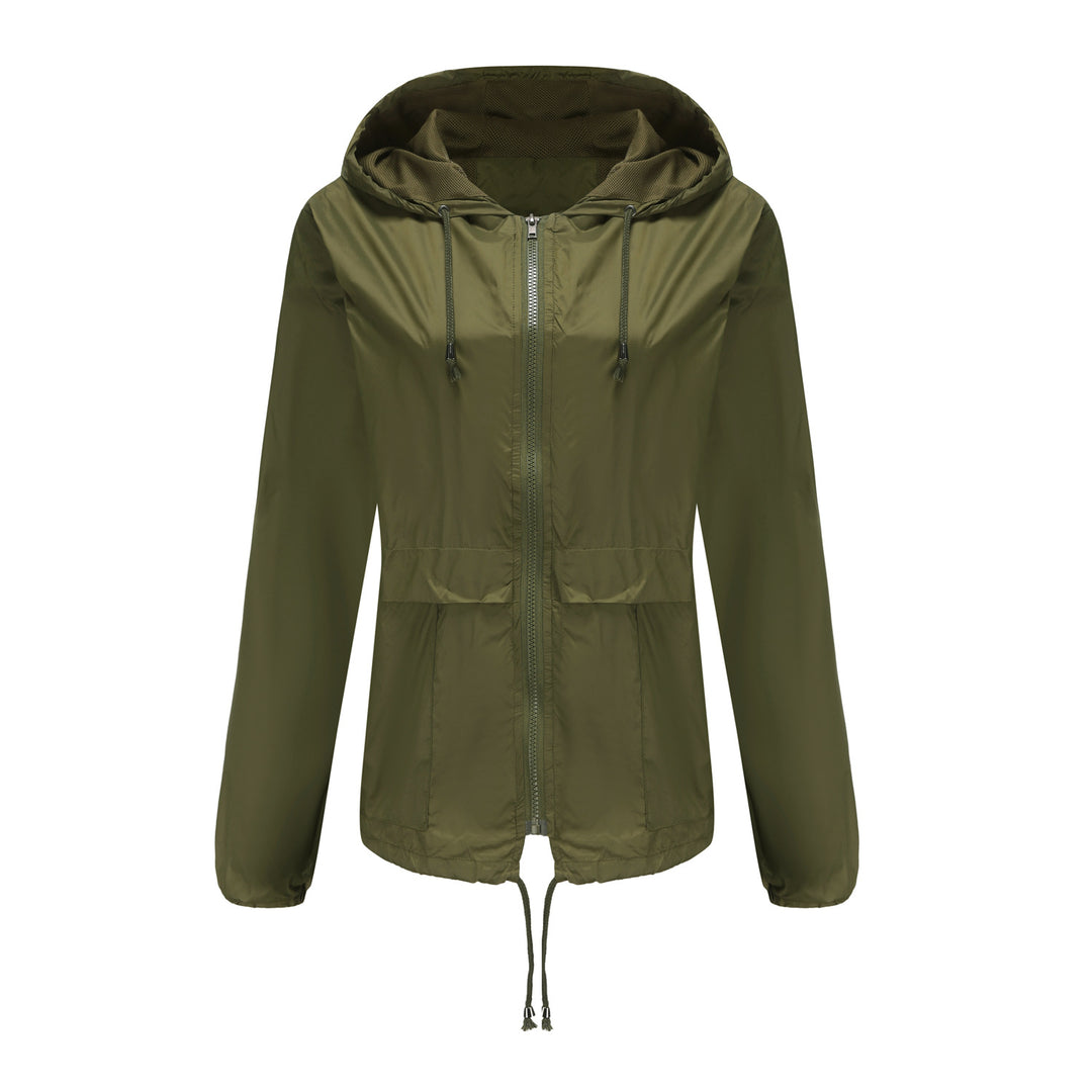 Women's sporty windbreaker jacket with adjustable hood and elastic cuffs Lune London
