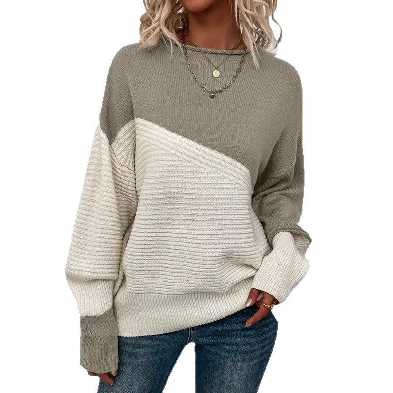 Casual women's sweater with contrasting textures and a relaxed fit Lune London