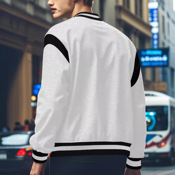 Sporty bomber jacket for men with contrasting sleeves and high-quality buttons Lune London