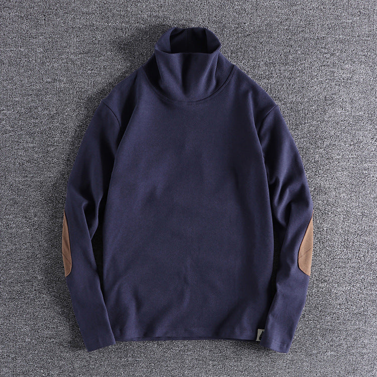 Men's polar fleece sweater with contrasting elbow patches Lune London