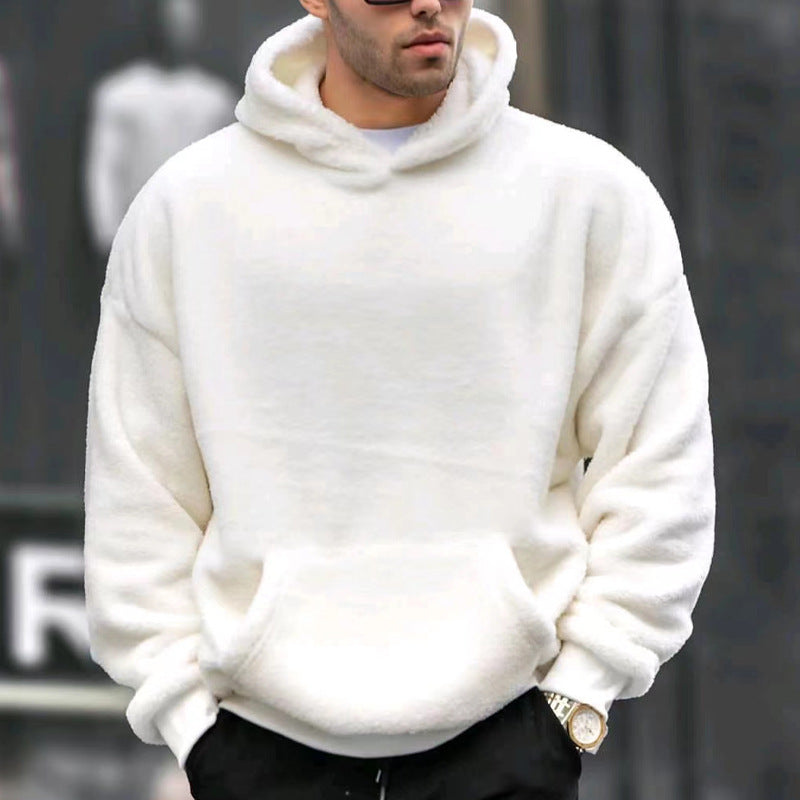 Men Comfortable Fleece Hoodie with Kangaroo Pocket Lune London