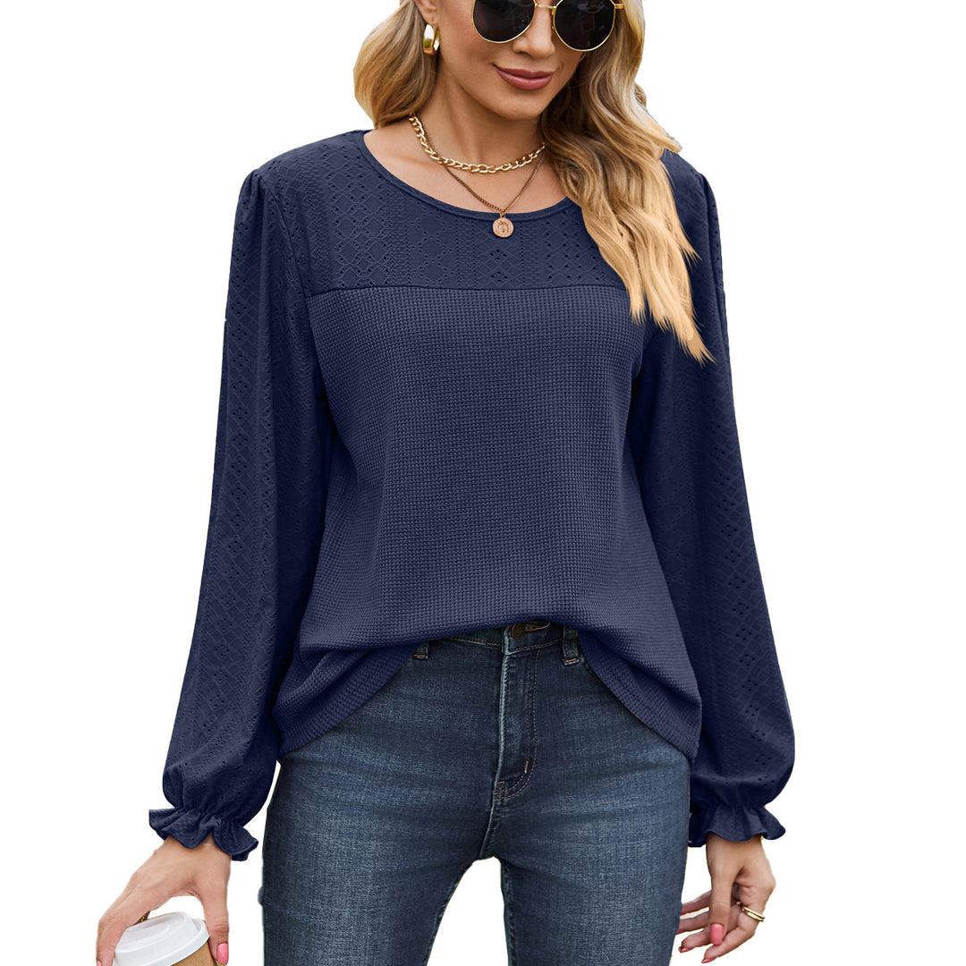 Women's top with textured design and elegant puff sleeves Lune London