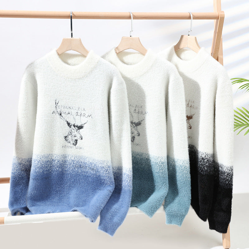 Ladies Cozy Winter Sweater with Creative Pattern and High Collar Lune London