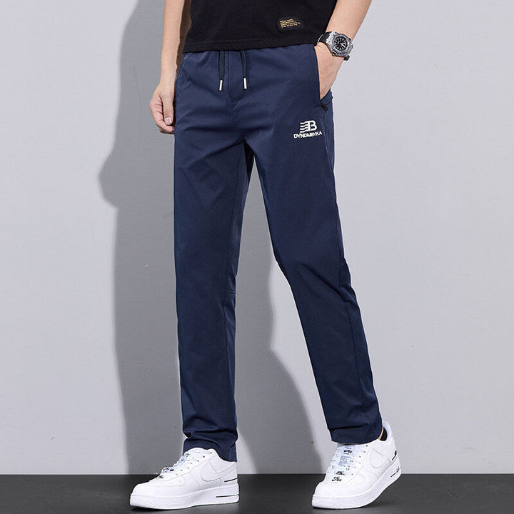 Men's Sporty Leisure Pants with Adjustable Drawstring and Side Zipped Pockets Lune London