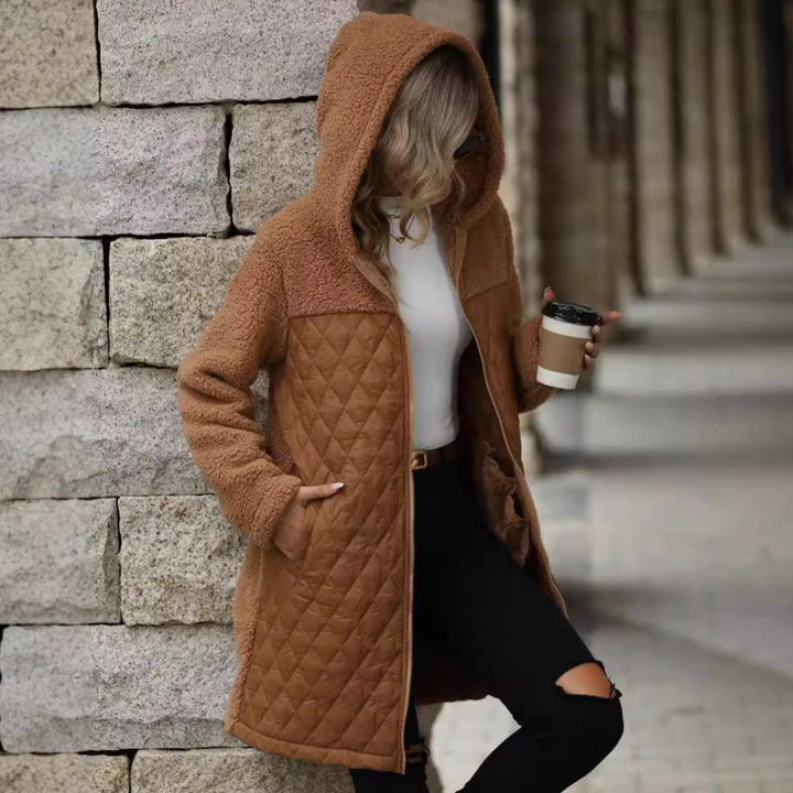 Transitional jacket for women with cozy fleece and hood Lune London