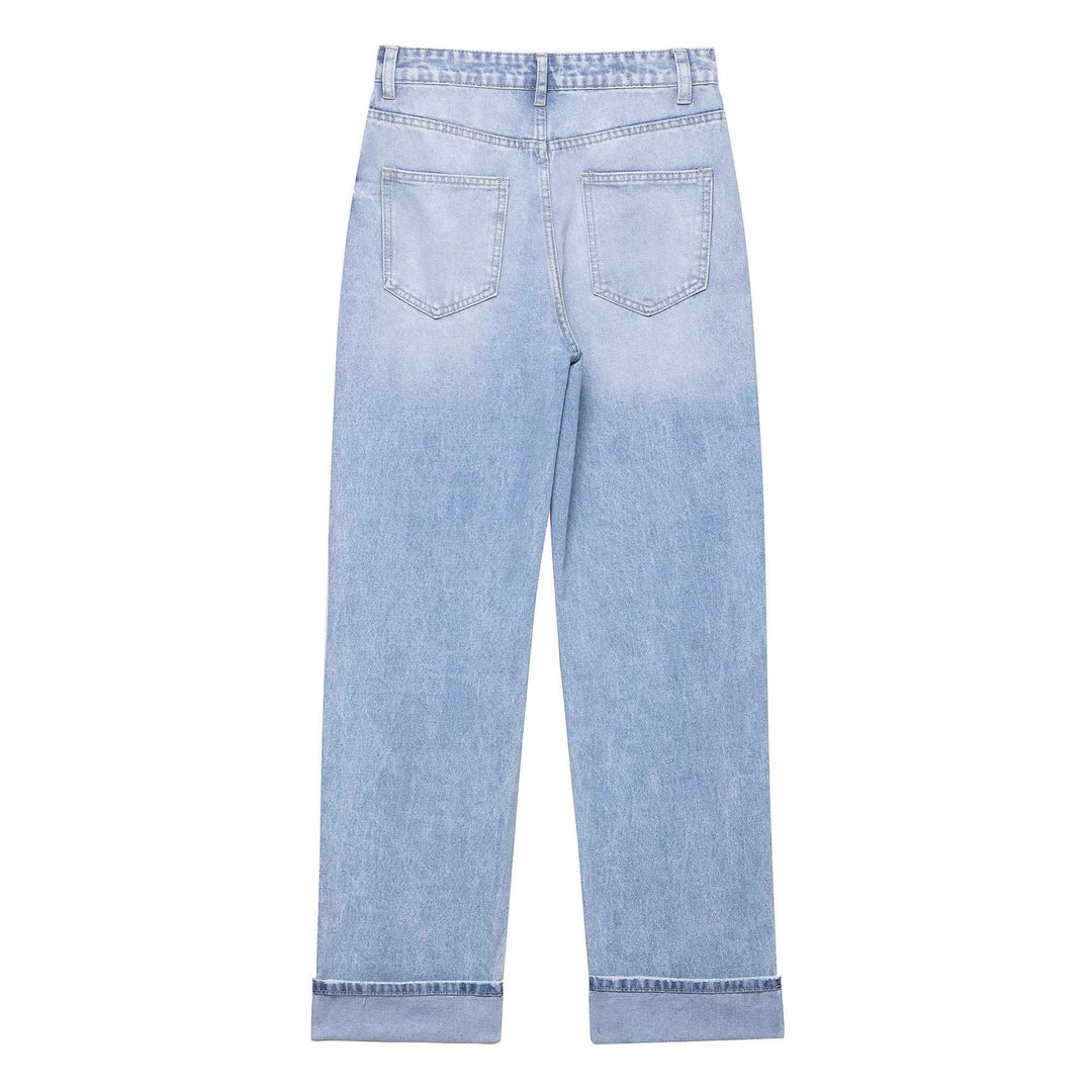 Ladies wide High-Waist Jeans Lune London