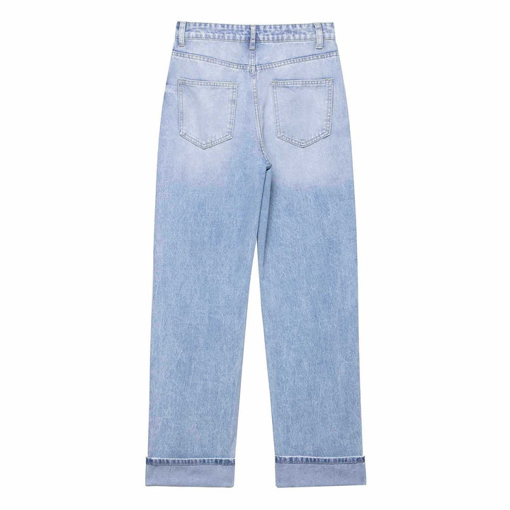 Ladies wide High-Waist Jeans Lune London