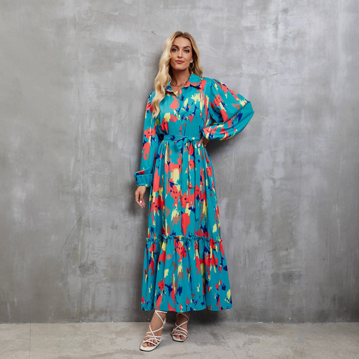 Chic & Stil Floral Print Trendy Long Sleeve Maxi Dress for Women