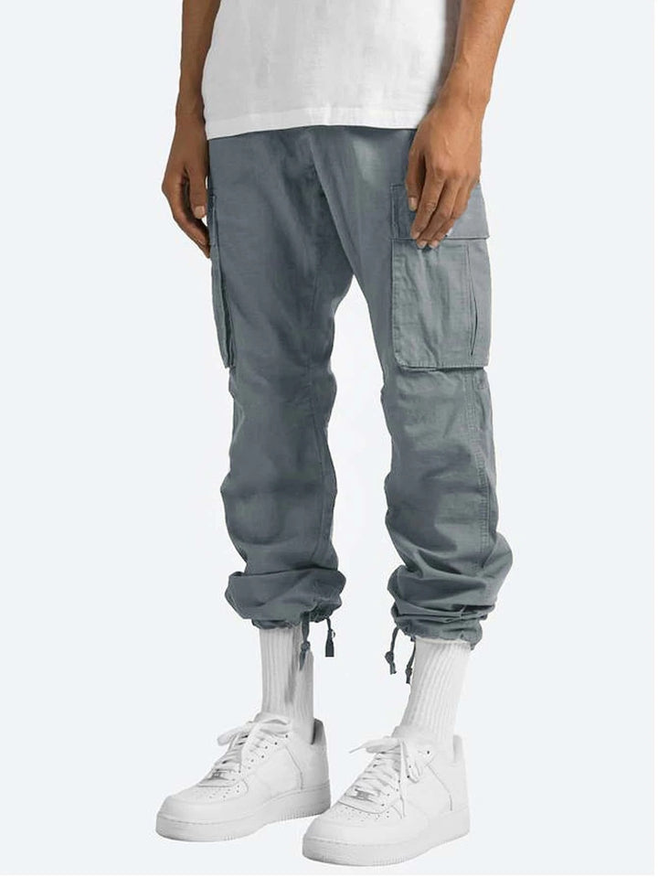 Men's cargo pants with practical side pockets and adjustable waistband Lune London