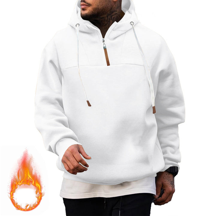 Men's sporty hoodie with short zipper Lune London