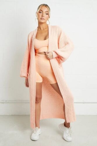 Ladies Long Sweater Coat with Large Pockets Lune London
