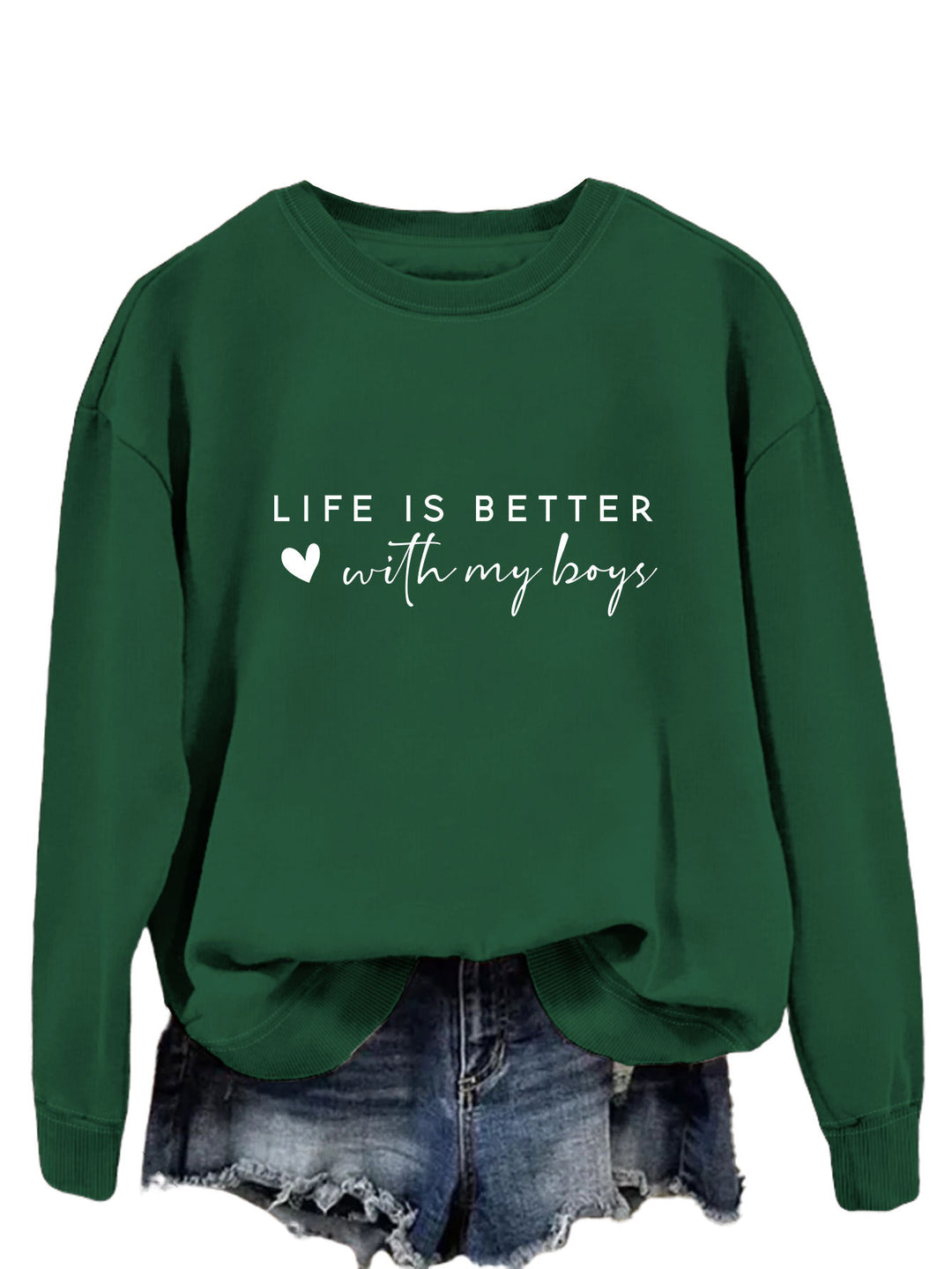 Pull femme confortable à col rond avec impression inspirante Chic & Stil