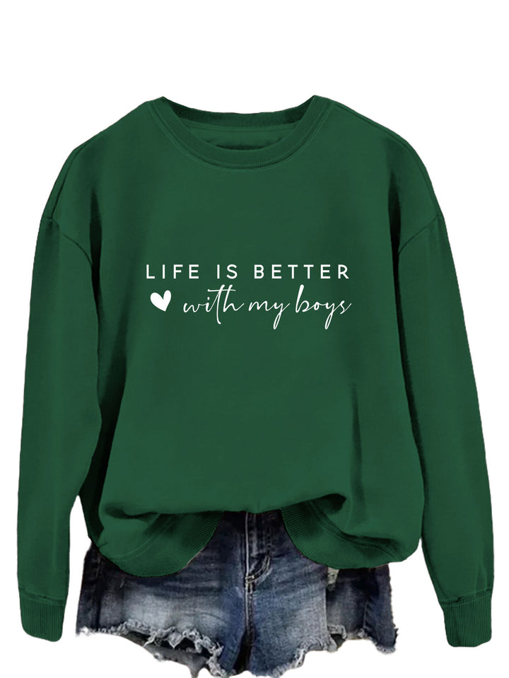 Pull femme confortable à col rond avec impression inspirante Chic & Stil