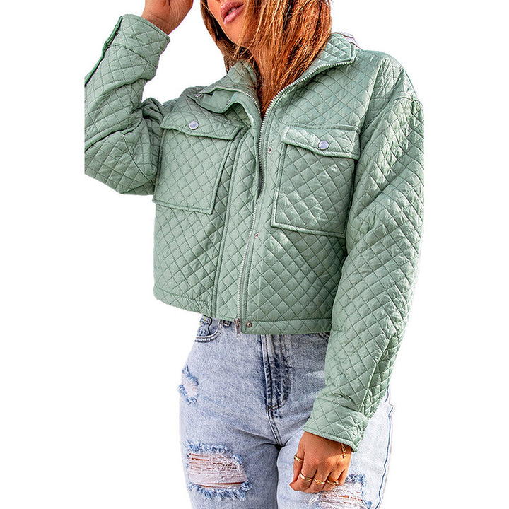 Chic and Stil Women's Short Quilted Jacket with Pockets