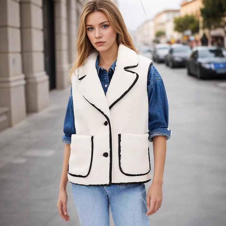 Elegant boucle style women's cardigan with practical pockets Lune London