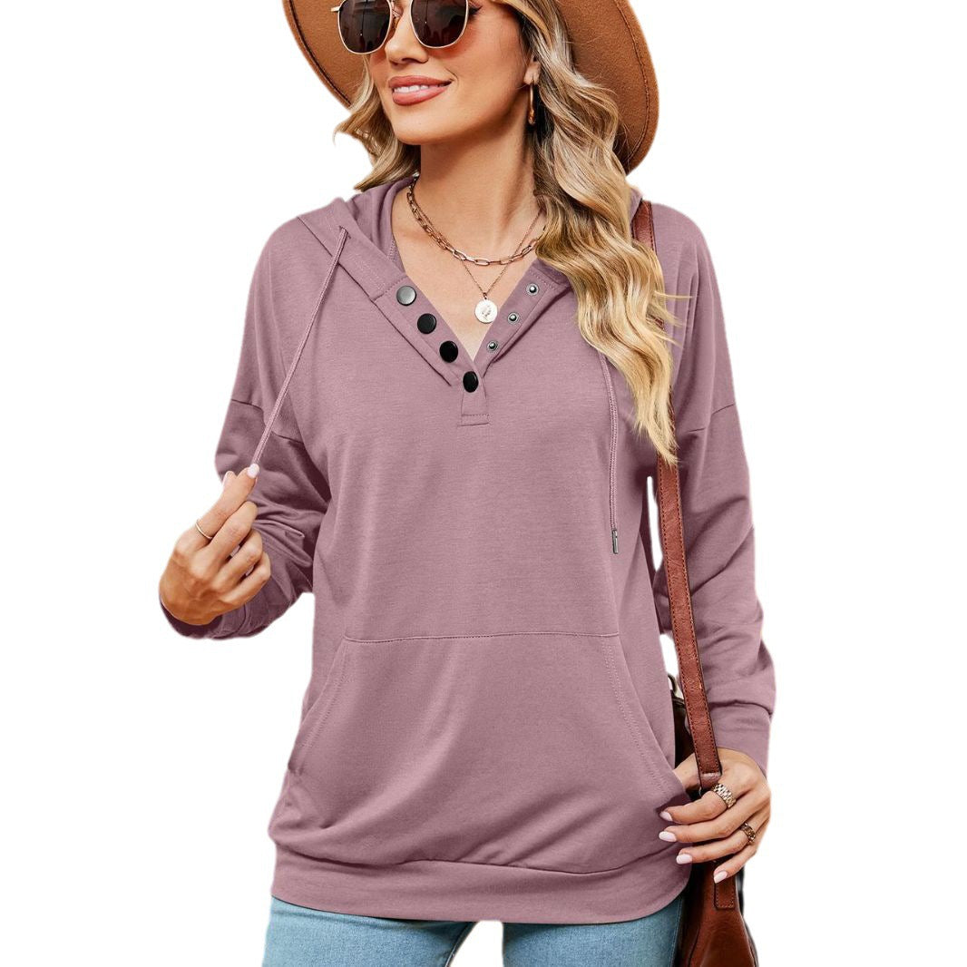Hooded sweatshirt for women with trendy button details Lune London