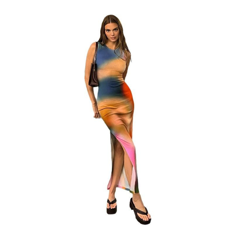 Elegant floral halter maxi dress for women Lune London