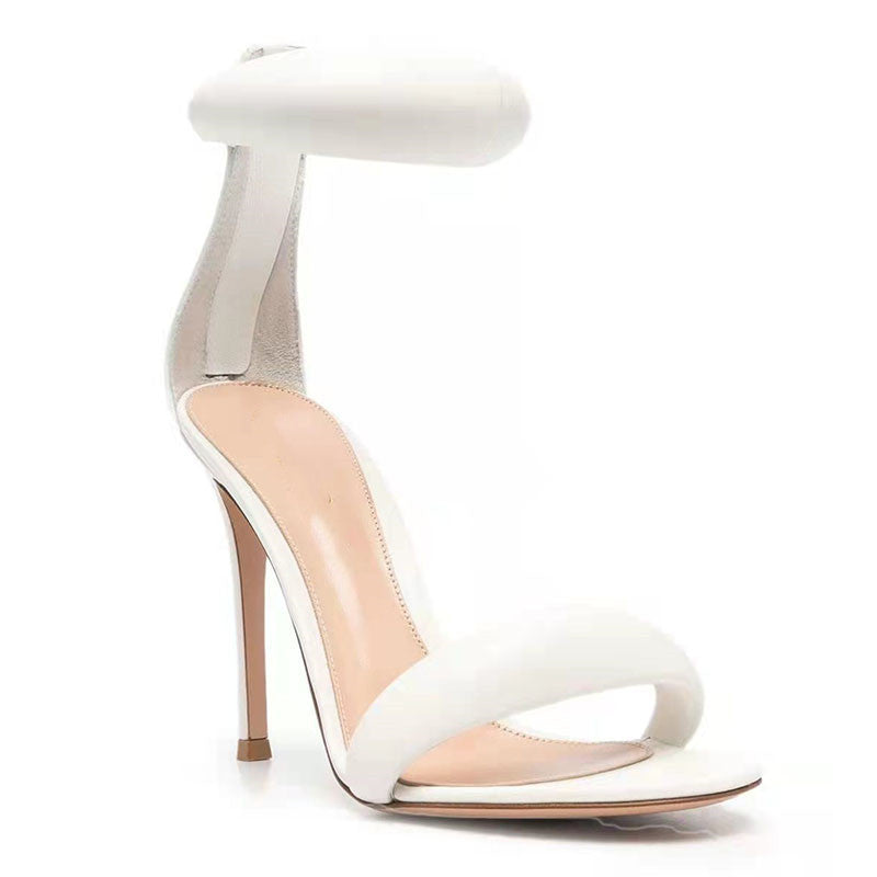 Ladies High Heel Strap Sandals with Anklet Strap Lune London