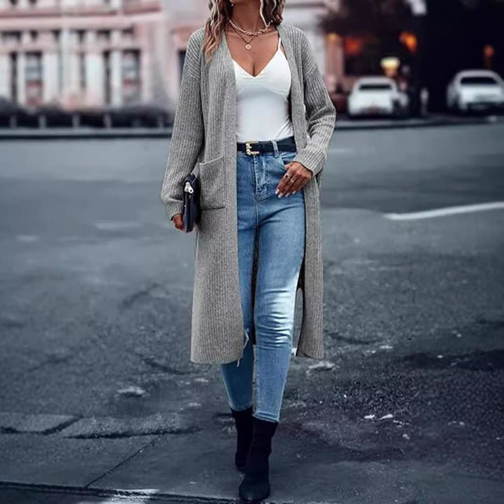 Women's Knit Coat with Long Sleeves and Practical Pockets Lune London