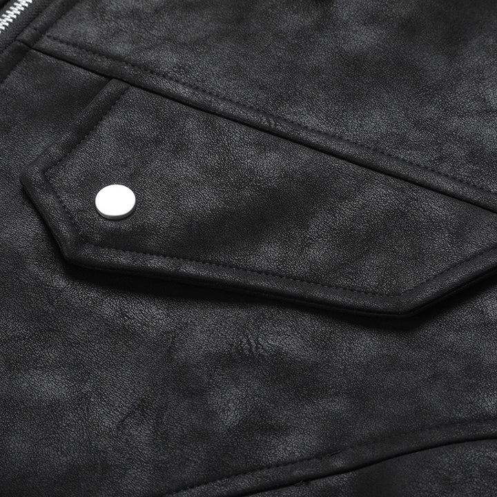 Casual faux leather jacket for men with practical pockets Lune London
