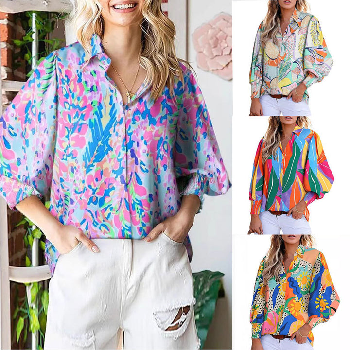 Women Floral Print Top Casual Chic Cut and Style