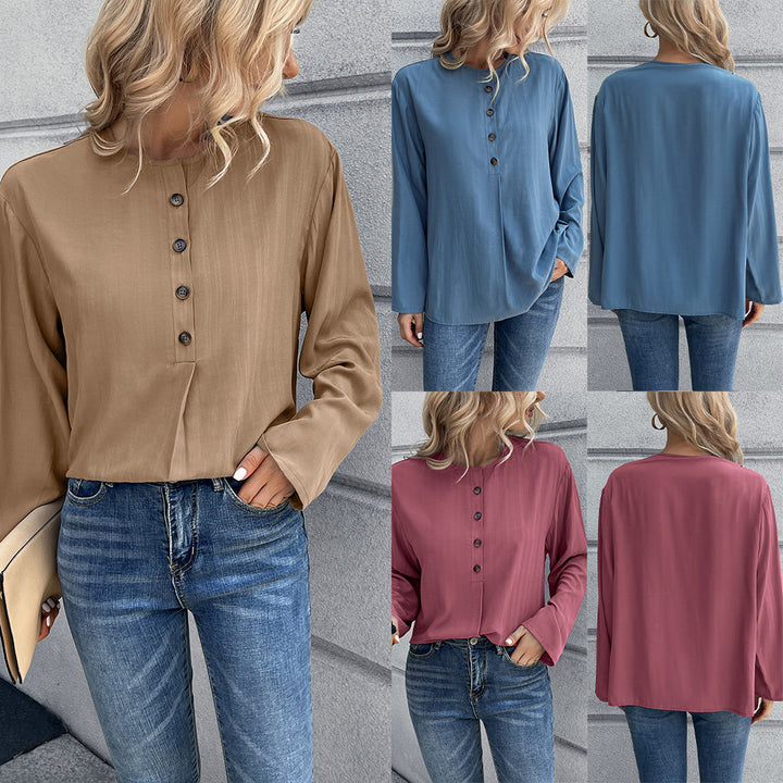 Women's Casual Shirt with Button Detail and Long Sleeves Lune London