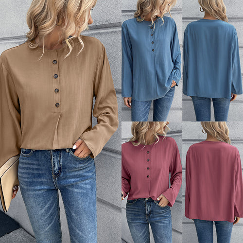 Women's Casual Shirt with Button Detail and Long Sleeves Lune London