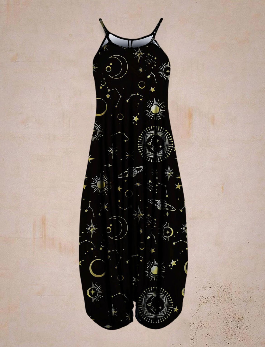 Women's jumpsuit with chic astrological print and style