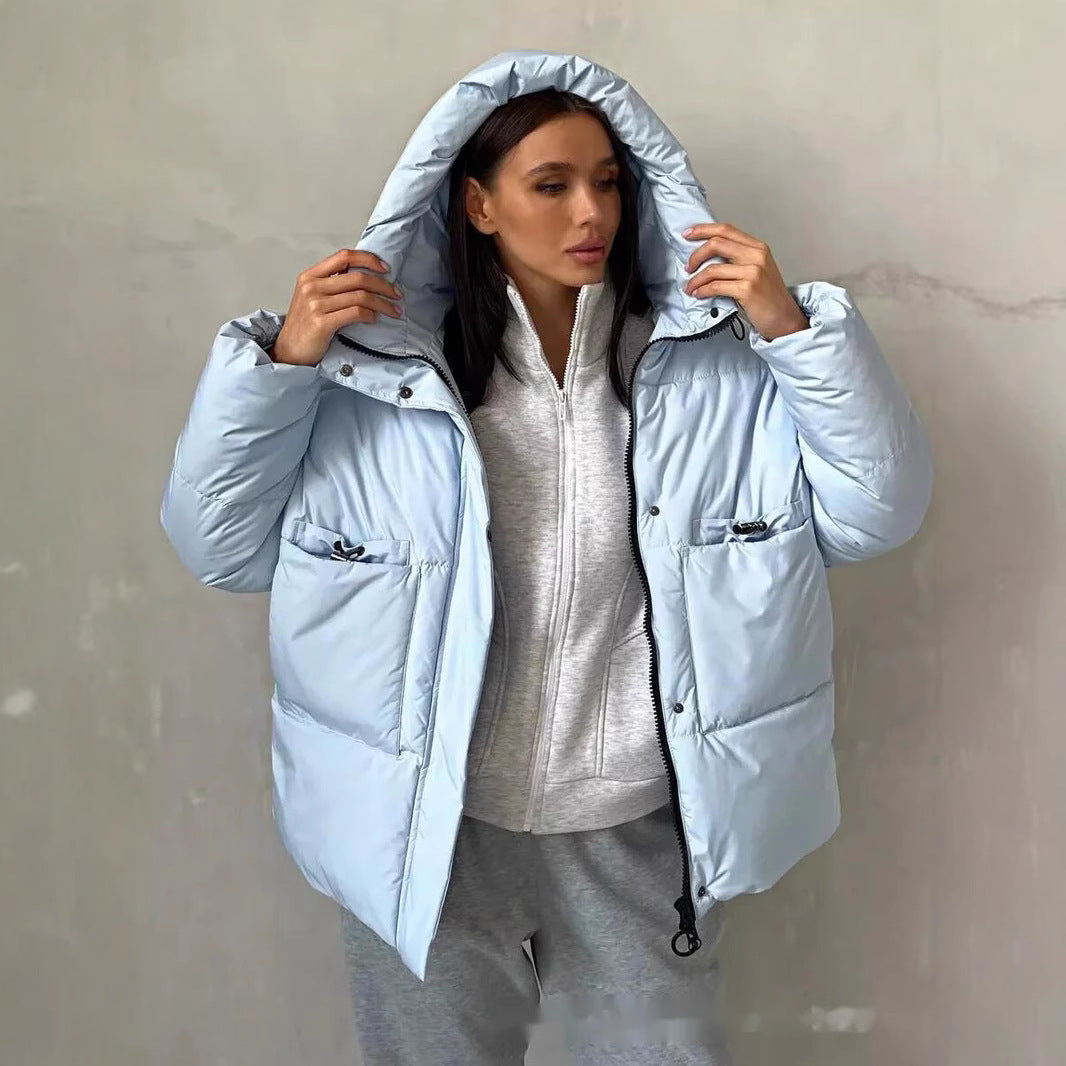 Sporty winter jacket for women with high collar and practical pockets Lune London