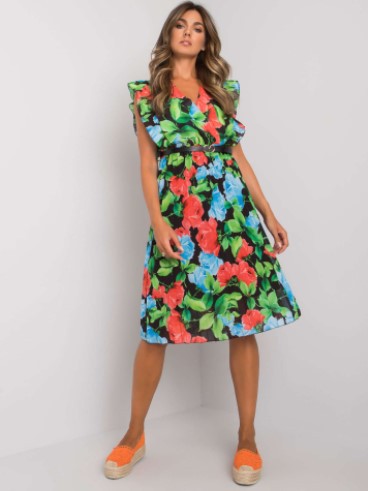 Lune London Floral Ruffle Midi Dress for Women