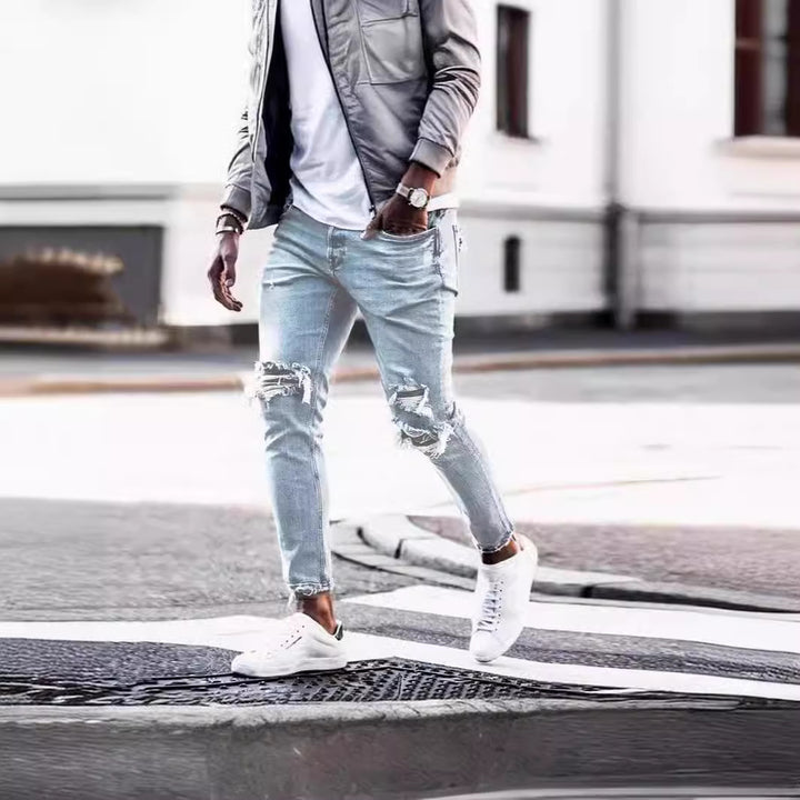 Men's Destroyed Jeans with Modern Distressed Effects Lune London