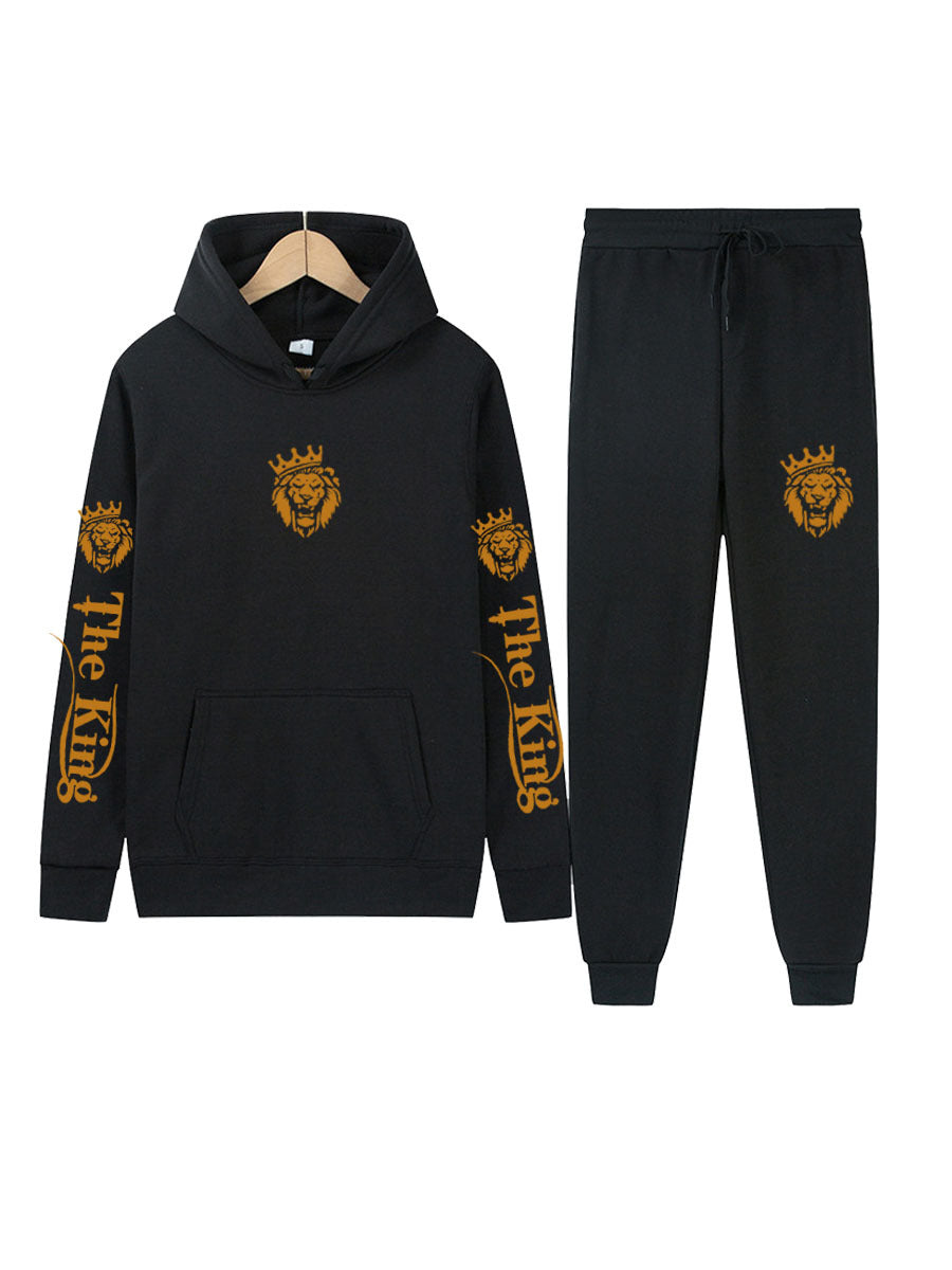 Men's sporty hoodie and jogging set with royal pattern Lune London