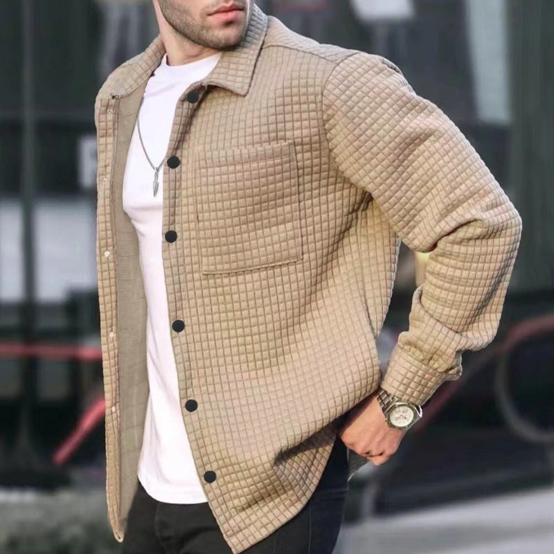 Men's knitted jacket with a structured surface and practical pockets Lune London