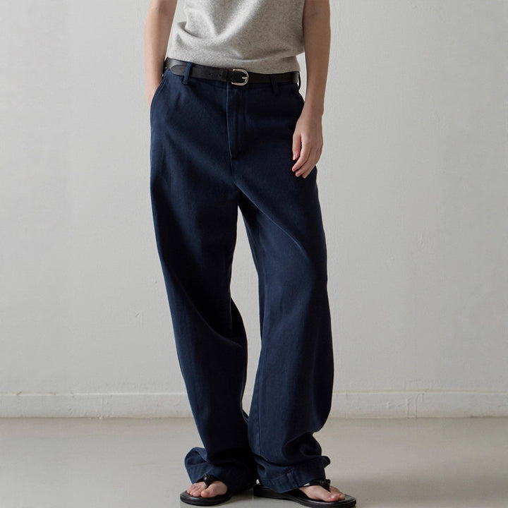 Pantalons en denim larges pour femmes avec taille haute Chic & Stil