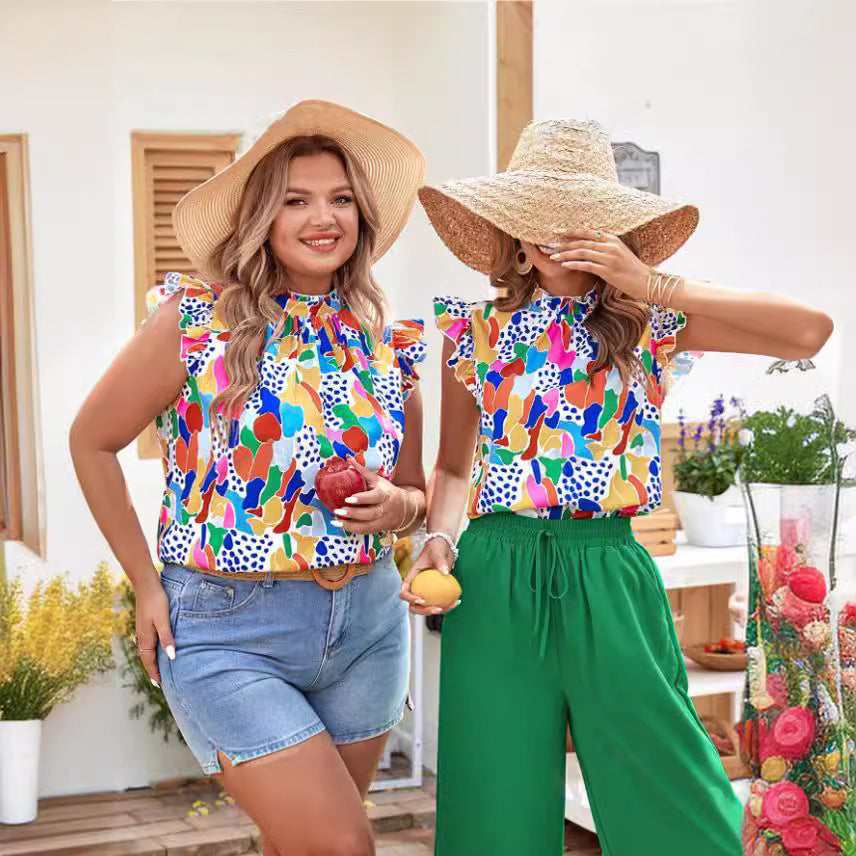 Short-sleeve top for women with romantic heart pattern Lune London