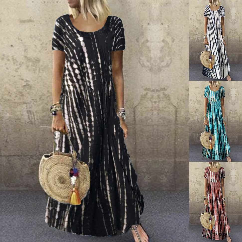 Lune London trendy striped pattern women's maxi dress