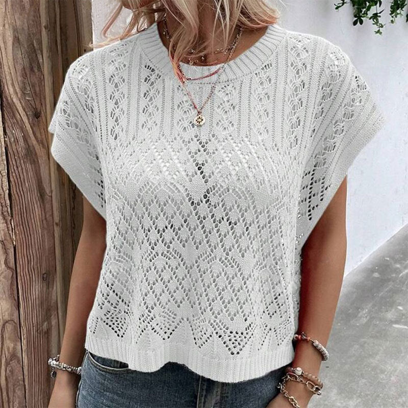 Haut en tricot pour femmes avec une structure perforée aérienne Chic & Stil
