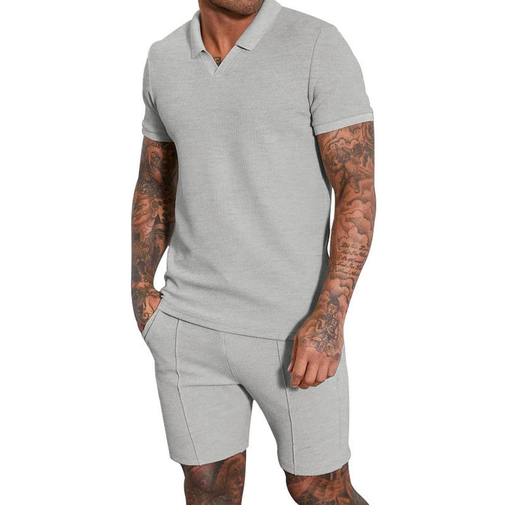 Men's comfortable short sleeve polo with matching shorts Lune London
