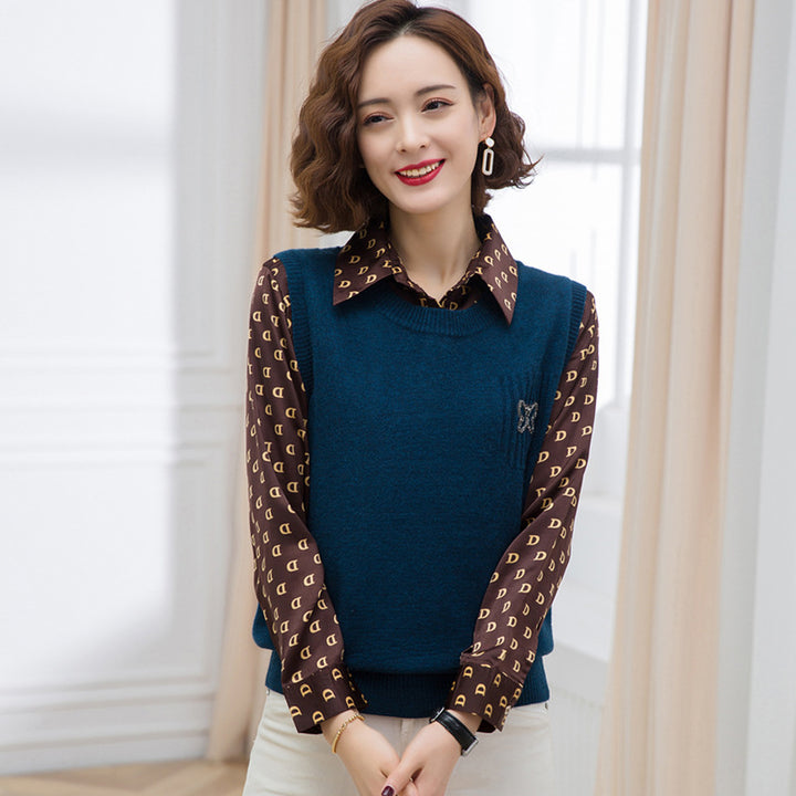 Women Fashion Knitted Vest with Decorative Butterfly Pattern Lune London