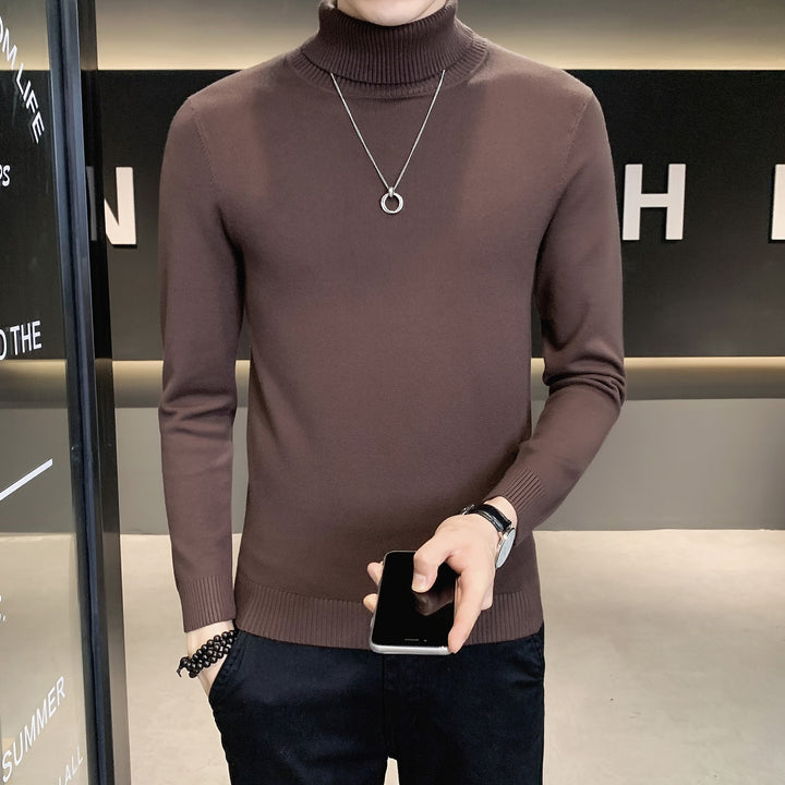 Men's sweater with high collar in soft knit Lune London