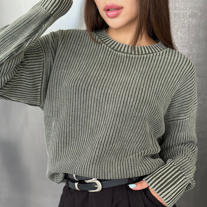 Chunky knit sweater for women with trendy rib pattern Lune London