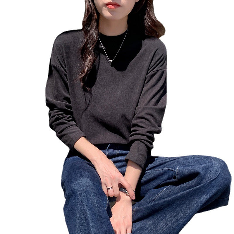 Women's Long Sleeve Shirt with Elegant Stand Collar Chic & Stil