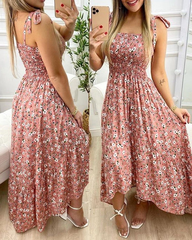 Maxi Floral Dress for Women with Adjustable Straps Lune London