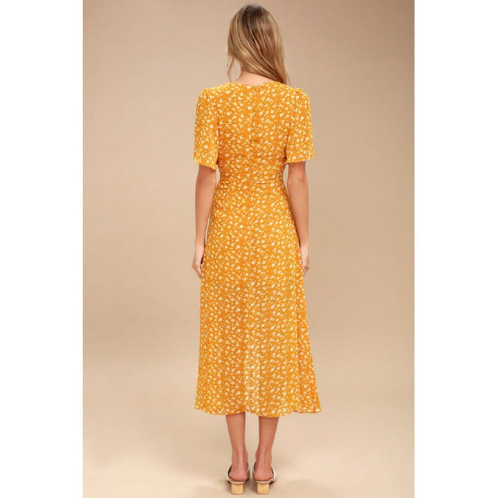 Robe maxi femme avec motif floral et fermeture à boutons décontractée Chic & Stil