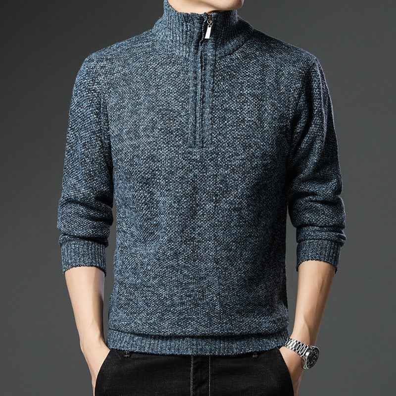 Fashion men's sweater with high zip closure and structured design Lune London