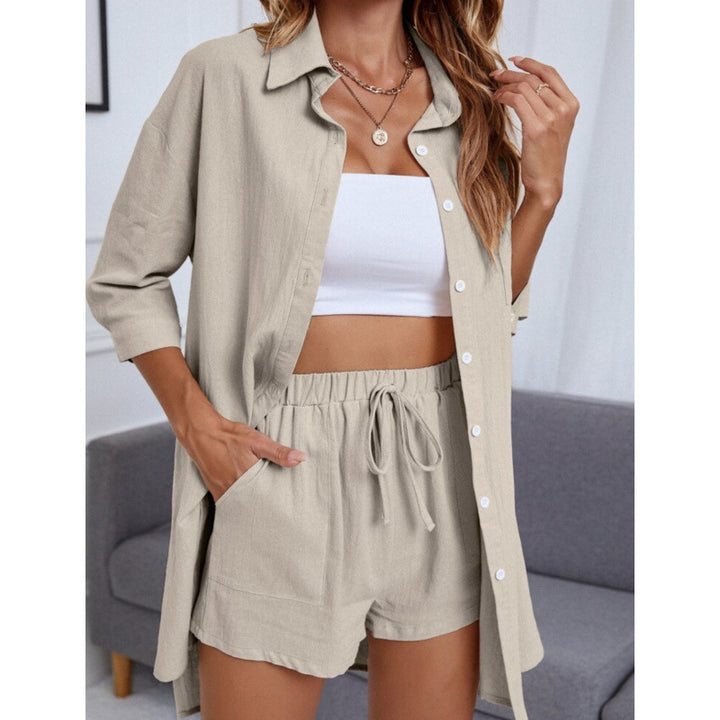 Women Short Sleeve Shirt and Comfortable Pants Set Lune London