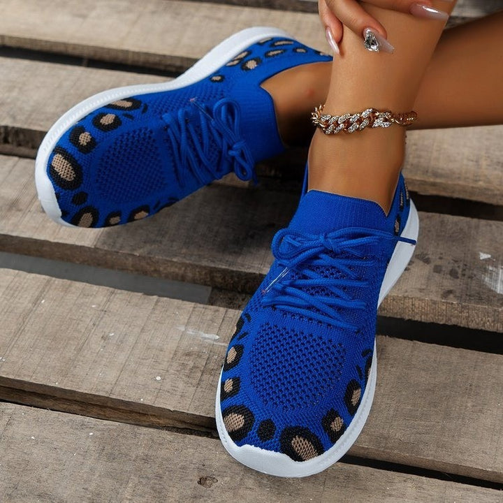 Women's sports shoes, breathable and featuring a trendy animal print Lune London