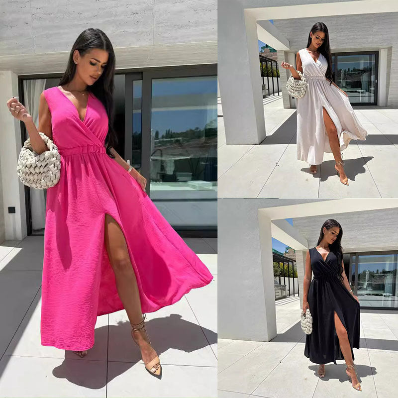 Women Maxi Dress Chic with V-neck Lune London